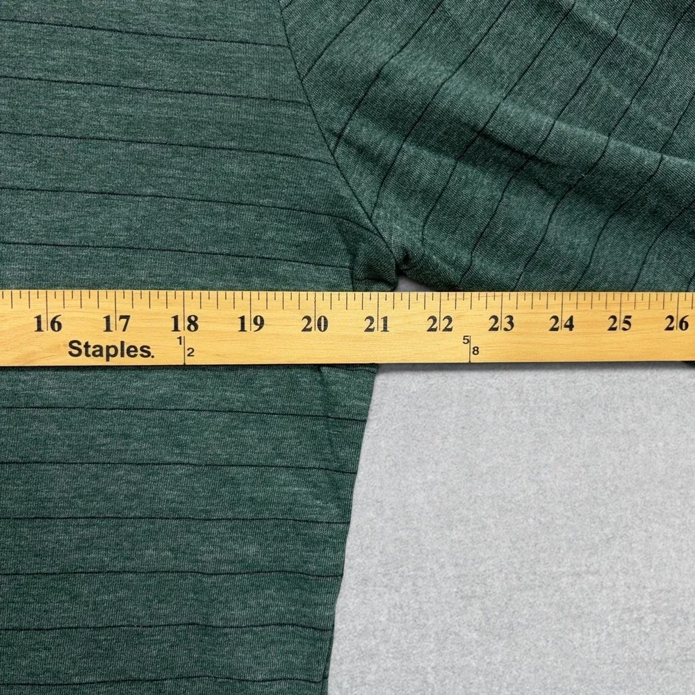 Marine Layer Henley Sweater Mens Large Green Striped Stretch Pullover Preppy
